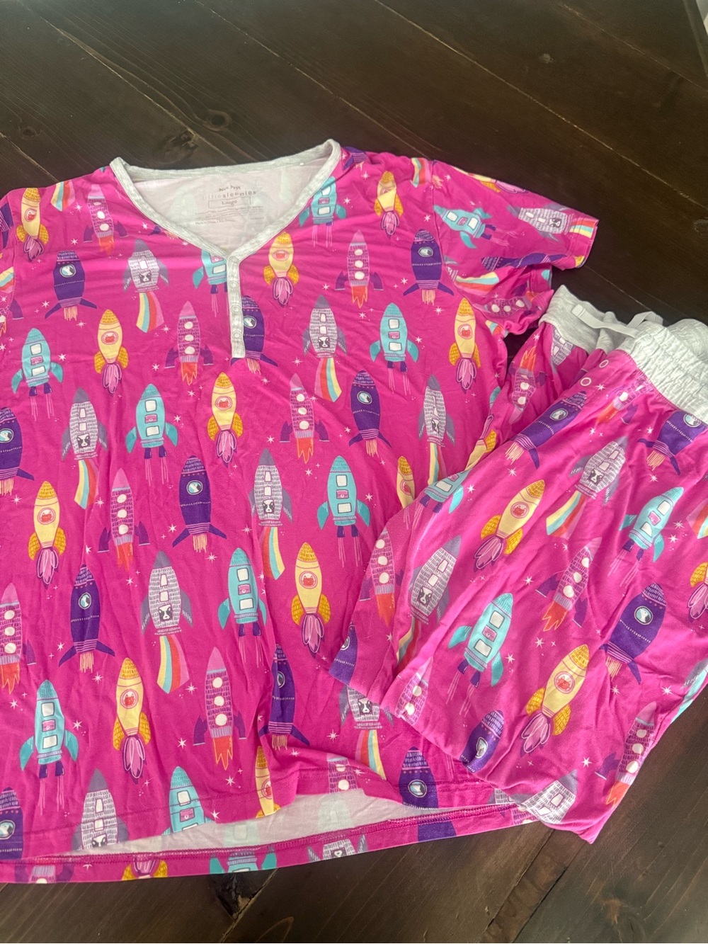 Little Sleepies Rocketship Mom Pjs Set Size Large